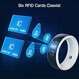 JAKCOM R5 Smart Ring New Intelligent Wearable RFID Device Build-in 13.56mhz 125khz 6 RFID Cards & 128GB Wireless Disk Sharing & 2 Health Stones & Many NFC Functions for iPhone Android (L)