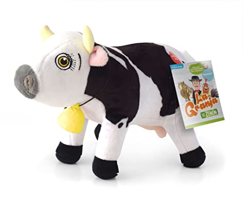 LA GRANJA DE ZENÓN Vaca Lola Musical Stuffed Animal 8-Inch Soft and Huggable Plush Toy with Music, Beloved El Reino Infantil Character