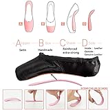 Nexete Professional Black Ballet Dance Pointe Shoes, Dance Slippers, Dance Flats with Toe Pads & Ribbons, for Girls Women Black Pink Red (8 Women, Black)