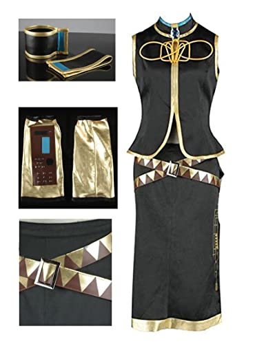 YTONCMON US Size Cosplay Costume Women's Sleeveless Straight Skirt With Gold Trim Dress (Female-Medium)