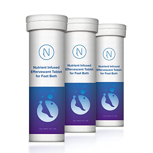 Diabetic Foot Soak Effervescent Tablets Foot Care by Nerve Spa, Anti-Swelling, Rehydrate The Foot, Foot Care Nutrients – 20 Tablets (3 Tubes)