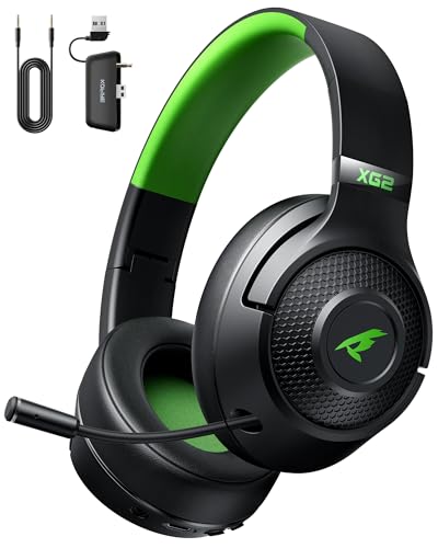Wireless Gaming Headset for XBOX Series X|S|One, PC, PS5, PS4, Mac, Switch, Gaming Headphones with 2.4GHz, Bluetooth 5.4, 40MM 3D Stereo Sound, 40H Battery, Retractable Noise Canceling Mic,3.5mm Wired