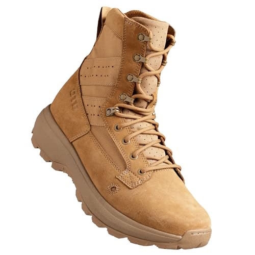 OTB Boots M-Flex 8 Tactical Boots for Men and Women - Lightweight, Durable, Waterproof Military & Combat Boots with Slip-Resistant Sole, Coyote (Coyote, US Footwear Size System, Adult, Men, Numeric, Medium, 10.5)