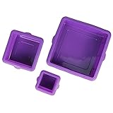 Webake Square Cake Pan Set Silicone Cake Mold Baking Pans for 3 Tier Cake Layer Tin, 9 Inch, 6 Inch, 3 Inch for Birthday Wedding Anniversary