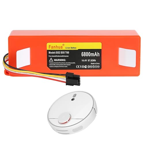 Replacement Battery for xiaomi Mijia Roborock S50 S51 S55 S5 E20 E25 C10 T6 T60 T65 E4 S55 S6 E25 E35 S6 Robot Vacuum Cleaner 14.4V 6800mah Li-ion Battery