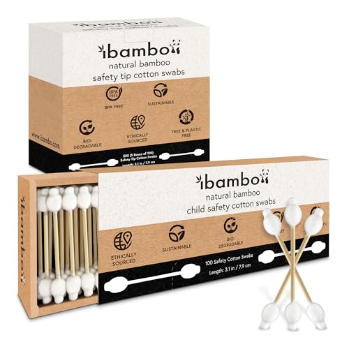 Ibambo 100% Bamboo Ear Swabs (500-Pack) - Safety Cotton Buds for Baby & Personal Care | Organic Cotton Swabs for Ears, Nose & More | FSC Certified & Hypoallergenic, Made for All Ages & Pets