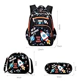 Cusangel Kids Backpack for Girls Preschool Elementary Kindergarten School Bag 15.6″ Multifunctional Cute Large Capacity (Black Space 3pcs)