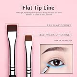 Jessup Eyeliner Brush Set, Professional Eye Liner Makeup Brushes 11pcs, Angled Flat Definer Ultra Fine Bent Pencil Point Eyeliner Brushes for Precision Liner, T324