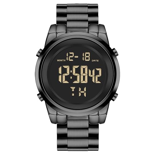 Pienolan Military Digital Sport Watch for Men, Waterproof, Tactical Diving Watch (J-Black-S)
