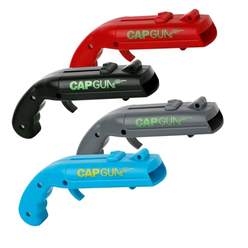 Cap Gun Bottle Opener Launcher Shooter Funny Shoots Gun Creative Beer Opener for Drinking Game Family Party Bar Outdoor Barbecue (4, red-black-grey-blue)