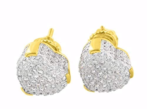 2019 Full Paved Heart Screw Back Hip hop Bling Rock Women Girlfriend Micro Pave Earring