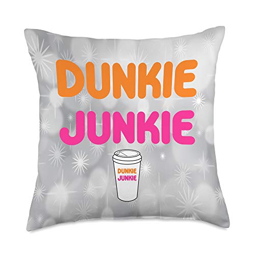 Funny Dunkie Junkie Coffee Lovers Funny Coffee Saying Throw Pillow