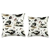 Beautiful Muscovy Ducks Pattern Barbary Duck Throw Pillow