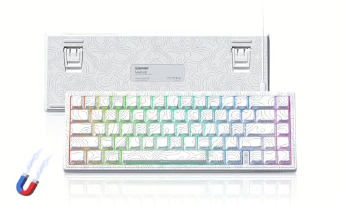 Womier M68 HE V2 Rapid Trigger Keyboard 60% Percent, Hall Effect Topographic Gaming Keyboard, Wired RGB Custom Mechanical Key Board with Magnetic Switch, PBT Keycaps for Mac/Win (White)