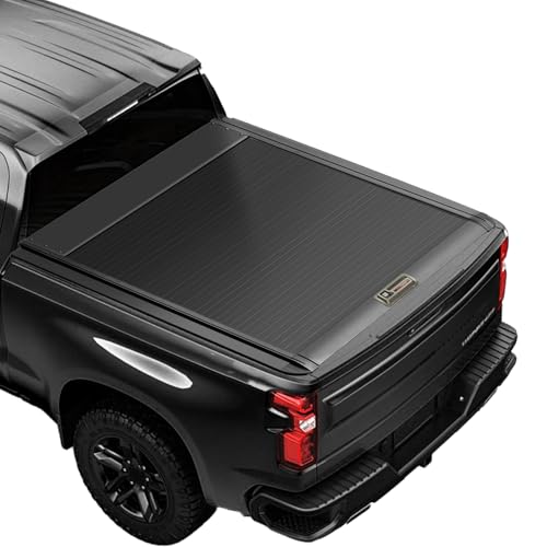 Retractable Truck Bed Tonneau Cover for 2014 2015 2016 2017 2018 2019 2020 2021 2022 2023 2024 2025 Chevy Silverado/GMC Sierra 1500 (5'8" /69" Bed) Retractable Hard Truck Bed Cover Key Lock