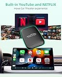 5 in 1 Wireless CarPlay Adapter with Netflix YouTube, 2025 New Carplay Wireless & Android Auto Adapter Converts Wired to Wireless Carplay Dongle Magic CarPlay Ai Box Streaming Video for iPhone/Android