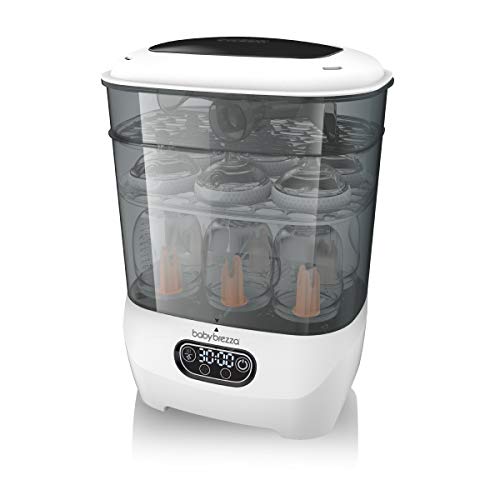 Baby Brezza Bottle Sterilizer and Dryer Advanced – 33% Faster - Largest Capacity Steam Sanitizer - Universal Sterilization Machine for All Bottles + Pump Parts - HEPA Air Filter