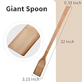 32 Inch Stirring Long Handle Bamboo Spoons Wooden Stir Sticks Extra Wide Kitchen Aid Bamboo Spatula Flat Paddle for Cajun Crawfish Seafood Cooking.