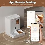 Automatic Cat Feeder with Camera,5G/2.4G WiFi Pet Feeder,2K HD Video and Night Vision,Easy APP Operation,Low Food and Food Clogging APP Tips,Water and Grain Large Capacity Feeder