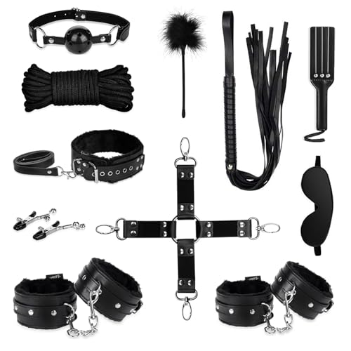 UTIMI Bondage for Sex 11 Pcs BDSM Leather Bondage Sets Restraint Kits for Women and Couples