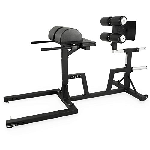 Valor Fitness Adjustable Glute Ham Developer (GHD) – Strength Training Machine for Core, Butt, Hips & Back Workouts with Band Pegs & Plate Storage for Home Gym