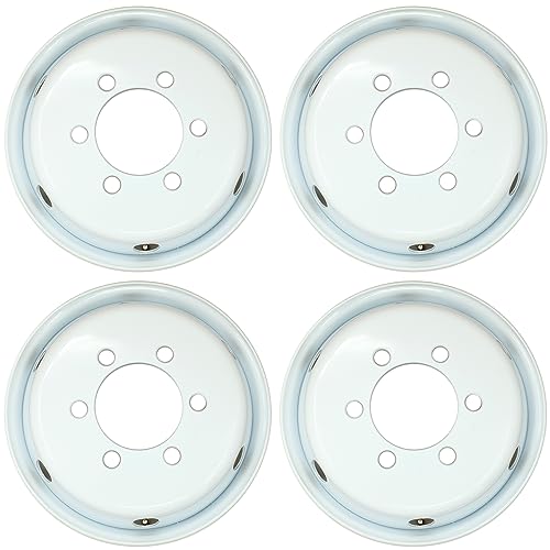 19.5" Set of 4 19.5x6 White Steel Wheels For ISUZU NPR NPR-HD NQR NRR 1995-2025 OEM Design Replacement Rim 8980939730