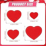 36pcs Red Heart Iron on Patches Valentine's Day Clothing Embroidered Colorful Shiny Red Heart Sew on Patches Applique Repair Patch ﻿DIY Crafts for Clothing Jacket Jeans Pants Dress Backpack Hat Decor