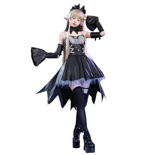 KIRA KIRA Classic Black Gothic Lolita Dress DokiDoki-R Detachable Sleeve Multi Layered Halloween Cosplay Costume (S)