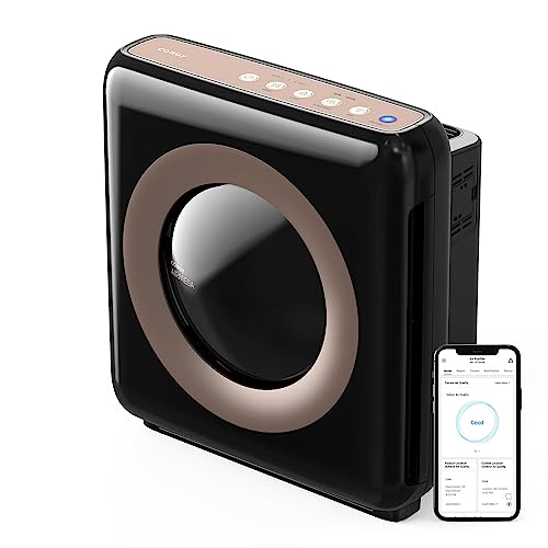 Coway Airmega AP-1512HHS App-Enabled Smart Technology, Compatible with Amazon Alexa True HEPA Air Purifier, Black/Bronze