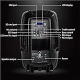 PRORECK Party 12 12-Inch 1000 Watts 2-Way Powered PA Speaker System Combo Set with Bluetooth/USB Drive Read Function/SD Card Reader/FM Radio/Remote Control/Speaker Stand