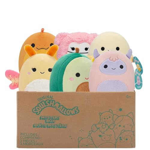Squishmallows Original Mystery Box 5-Inch Plush 6 Pack Styles Will Vary in Surprise Box That Includes Six 5" Plush