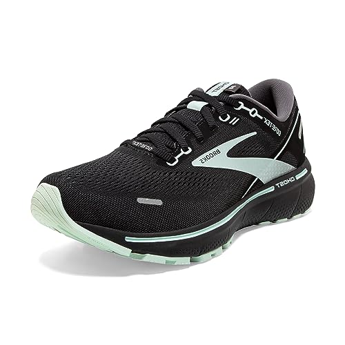 Brooks Women's Ghost 14 GTX Waterproof Neutral Running Shoe - Black/Blackened Pearl/Aquaglass - 6.5 Medium