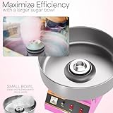 VIVO Pink 1030W Electric Cotton Candy Machine, Commercial Candy Floss Maker, 20 inch Stainless Steel Bowl with Sugar Scoop, Easy Home Use, CANDY-V001