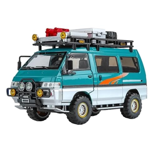 Decorative Car Model 1:24 for Delica L300 Modified 4WD Diecast Alloy Off-Road Vehicle Model Desktop Decoration Perfect for Gifting(Green)