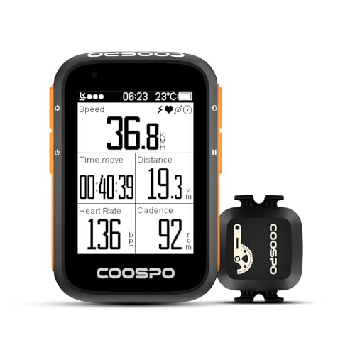 COOSPO Bike Computer Wireless GPS,Bike Speedometer with Auto Backlight, Bluetooth5.0 ANT Cycling GPS Computer,Bicycle Computer Wireless BC200 Bundle with CooSpo Cadence Speed Sensor …