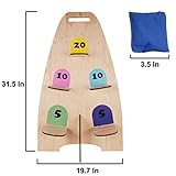 NI-ROU Vertical Cornhole Game with 8pcs Bags Wood Bean Bag Toss Games for Kids and Adults Outdoor & Indoor Use