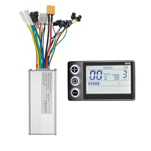 24V 36V 48V Ebike Controller Kit 500W 25A Brushless Motor Controller and Ebike Display Scooter Controller with LCD Screen Electric Bike Controller Electric Bicycle Speed Controller for Brushless Motor