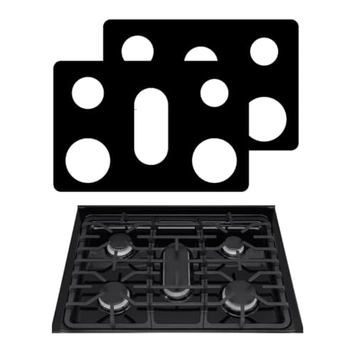 2 Pack Stove Protector liner For 30 Inch LG Gas Range Model LGLDG4315 LRG4115 LRG4113 LDG4313 LRGL5825 LRGL5925 LSGL6335DF 0.3MM Thickness Reusable Stove Burner Covers