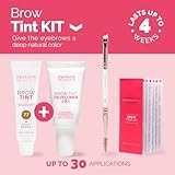 RB RENATA BEAUTY Brow Tint Kit – Eyebrow Tint Set – Dye Kit with Color Tint, Cream Developer and Styling Brush – Long-Lasting Effect Up to 4 Weeks – 30 Applications [Light Brown]