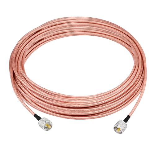 Superbat CB Radio Antenna Cable 50ft PL-259 UHF Male to Male RG142 High Power 50 Ohm CB Coax Cable for HAM Radio Antenna Tuner Analyzer Dummy Load SWR Meter