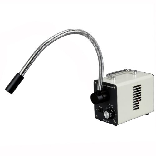 AmScope LED-20WS 20W LED Fiber Optic Single Gooseneck Light Microscope Illuminator