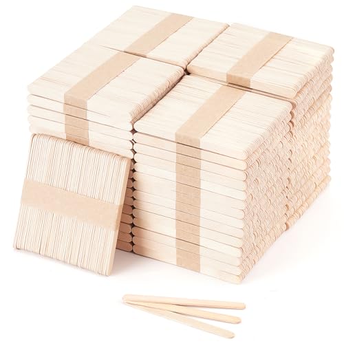 3000pcs 4.5" Wooden Craft Sticks, Popsicle Sticks for Waxing, Ice Cream Sticks, Wooden Sticks for Crafts, Hair Removal and Waxing Supplies, Creative Designs and Home Art Projects