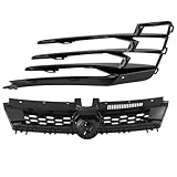 KARPAL Front Bumper Cover + Hood Grille Kit Fit for 2015-2017 Volkswagen VW Golf MK7 GTI Style Unpainted