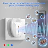 2024 Upgraded Version Ultrasonic Pest & Insect Repeller, Ultrasonic Repellent for Roach, Rodent, Mouse, Bugs, Mosquito, Mice, Spider, Ant,Electronic Plug in Pest Control,3 Mode Switching,6 Packs