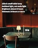 KDG Cordless Portables Table Lamp Set of 2, LED Fabric Shade Small Desk Lamps, 5000mAh Battery Powered Lighting, 2700K Stepless Dimmable Light for Living Room, Dining Room, Bedroom, Bedside (Nickel)