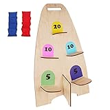 NI-ROU Vertical Cornhole Game with 8pcs Bags Wood Bean Bag Toss Games for Kids and Adults Outdoor & Indoor Use