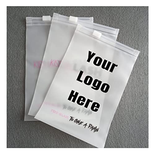 Custom Matte Zip Lock Bags,Personalized Plastic of Your Logo/Text Frosted Zipper Bags,Pack 50.