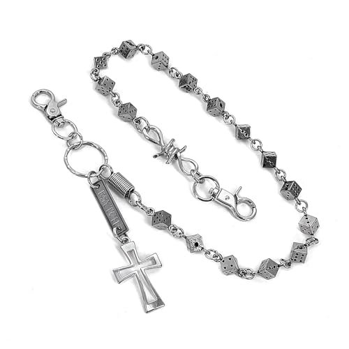 Rock Biker Dancing Dice Wallet Chain Cross Men Motorcycle Jeans Pant Chain Key Chain