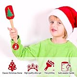 Whaline 10Pcs Christmas Silicone Spatula Xmas Tree Santa Spatula with Wooden Handle Xmas Snowman Dish Pan Scraper Cute Pancake Spatula with Tag & Ribbon for Kitchen Baking Mixing Cooking