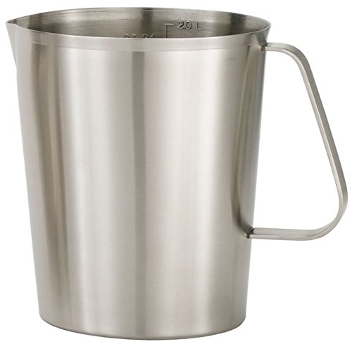 Rattleware Stainless Steel Graduated Pitcher (64 Oz) - Perfect for Home, Cafe, Restaurant, Hotel, Office, or Commercial Use - Straight Sided Steaming and Frothing Pitcher